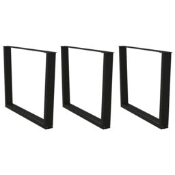 Berkfield Home Dining Table Legs V-Shape 3 pcs Black 100x(72-73.3) cm Steel - thumbnail 1