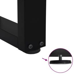 Berkfield Home Dining Table Legs V-Shape 3 pcs Black 100x(72-73.3) cm Steel - thumbnail 9