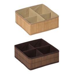 Orsina Kankyo 4 Sections Bamboo Storage Box in Dark Brown - thumbnail 3