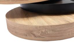 Vente-unique Round Swivelling Coffee Table With 1 MDF Compartment - Black & Light - thumbnail 9