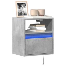 Berkfield Home TV Wall Cabinets with LED Lights 2 pcs Concrete Grey 41x31x45 cm - Size: 41 x 31 x 45 cm - thumbnail 1