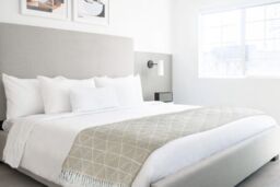 New Edge Blinds Geo Diamond Collection Cotton Throw in Natural - Size: 228 cm x 254 cm - thumbnail 4