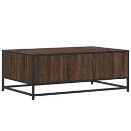 Berkfield Home Coffee Table Brown Oak 90x57x35 cm Engineered Wood & Metal - Size: 90 x 57 x 35 cm - thumbnail 7