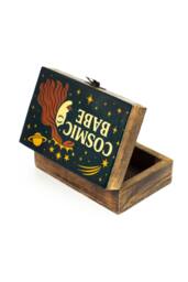 KDMD Cosmic Babe Enamelled Mango Wood Box - Unique Jewelry & Gift Storage in Brown - thumbnail 3