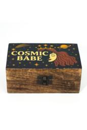 KDMD Cosmic Babe Enamelled Mango Wood Box - Unique Jewelry & Gift Storage in Brown - thumbnail 5