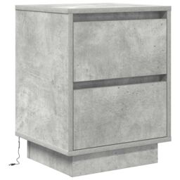 Berkfield Home Bedside Cabinet with LED Lights¬†Concrete Grey 38x34x50 cm - Size: 38 x 34 x 50 cm - thumbnail 3