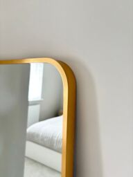 Downton Interiors Stunning Gold Rectangular Metal Frame Wall or Floor Standing Dressing Mirror 145cm x 45cm - Soho Collection - Size: XL - thumbnail 4