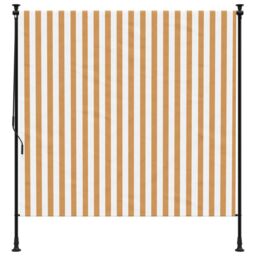 Berkfield Home Outdoor Roller Blind Orange & White 150x270 cm Fabric&Steel - thumbnail 3