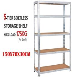 EONLION Galvanised Steel Garage Shelving in Silver - Size: 1000mm × 2000mm