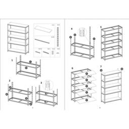 EONLION Galvanised Steel Garage Shelving in Silver - Size: 1000mm × 2000mm - thumbnail 5