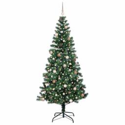 Berkfield Home Artificial Pre-lit Christmas Tree Green 240 cm PVC & Metal - thumbnail 3