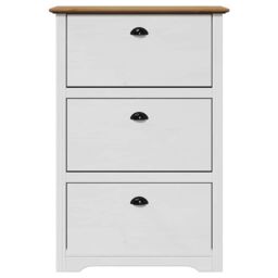 Berkfield Home Shoe Rack BODO White & Brown 80x35x118 cm - Size: 80 x 35 x 118 cm - thumbnail 4