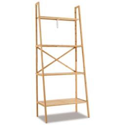 Costway 4Tier Ladder Shelf Bamboo Bookshelf Bookcase Storage Organizer Plant Stand in Natural - thumbnail 4