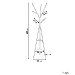 Wyld and Coco Coat Stand Black 181cm 9 Hooks 2 Shelves - thumbnail 4