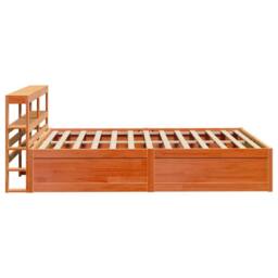 Berkfield Home Sleek Bed Frame with Headboard Wax Brown 150x200 cm King Size Sol - thumbnail 7