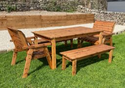 Charles Taylor Trading Eight Seat Special Grand Chair/Form Set in Brown - thumbnail 4