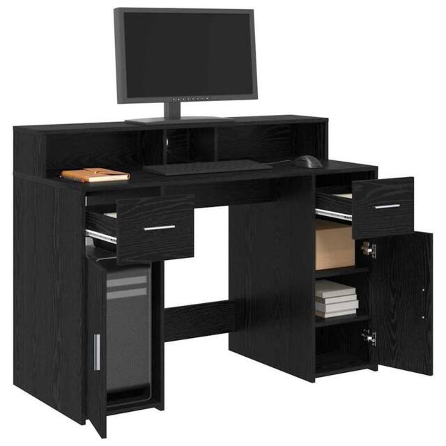 Berkfield Home Modern Desk Black Oak 120x55x91 cm Engineered Wood - Size: 120 x 55 x 91 cm - image 1