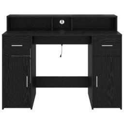 Berkfield Home Modern Desk Black Oak 120x55x91 cm Engineered Wood - Size: 120 x 55 x 91 cm - thumbnail 7