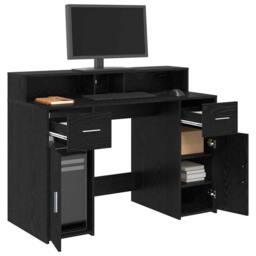 Berkfield Home Modern Desk Black Oak 120x55x91 cm Engineered Wood - Size: 120 x 55 x 91 cm