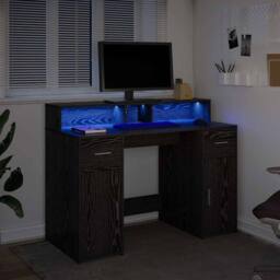 Berkfield Home Modern Desk Black Oak 120x55x91 cm Engineered Wood - Size: 120 x 55 x 91 cm - thumbnail 5