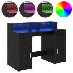 Berkfield Home Modern Desk Black Oak 120x55x91 cm Engineered Wood - Size: 120 x 55 x 91 cm - thumbnail 4