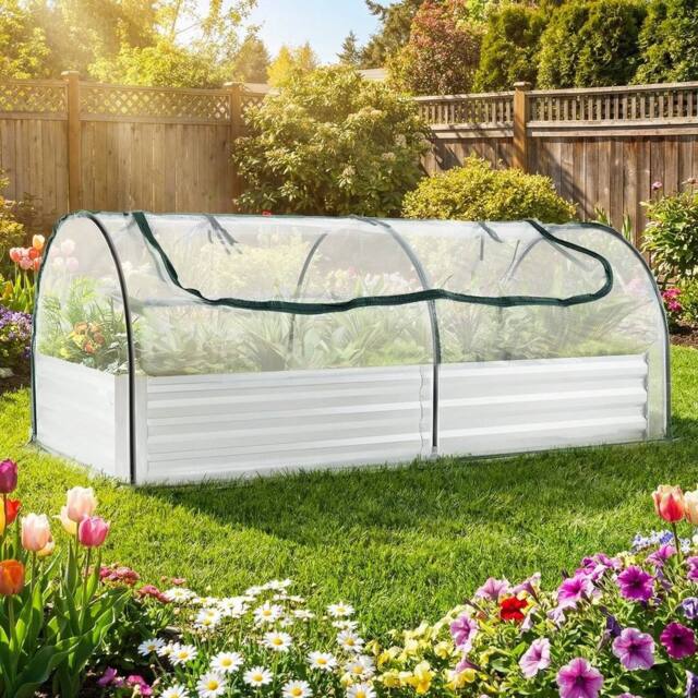 SPETLEK Outdoor Rectangular Flower Growing Box Kit 202 x 101 x 81 cm in Silver - Size: 1.25kg - image 1