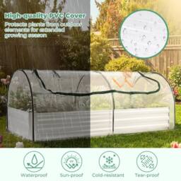 SPETLEK Outdoor Rectangular Flower Growing Box Kit 202 x 101 x 81 cm in Silver - Size: 1.25kg - thumbnail 6