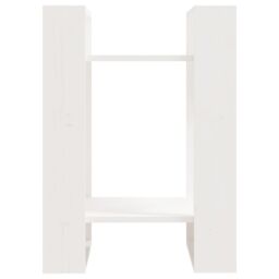 Berkfield Home Book Cabinet/Room Divider White 41x35x57 cm Solid Wood Pine - Size: 41 x 35 x 57 cm - thumbnail 3