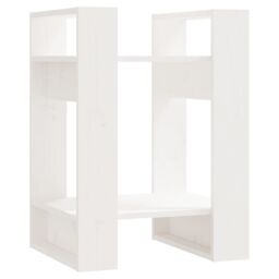 Berkfield Home Book Cabinet/Room Divider White 41x35x57 cm Solid Wood Pine - Size: 41 x 35 x 57 cm - thumbnail 2