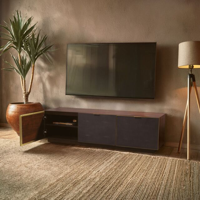 Orsina Modern Media Unit - Elegant Design Corner TV Stand For Livingroom, Versatile Modern TV Stand For Bedroom in Brown - image 1