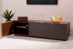 Orsina Modern Media Unit - Elegant Design Corner TV Stand For Livingroom, Versatile Modern TV Stand For Bedroom in Brown - thumbnail 2