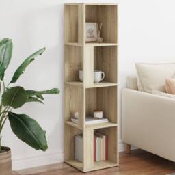 Berkfield Home Stylish Corner Cabinet Sonoma Oak 33x33x132 cm Engineered Wood in Light Tan - Size: 33 x 33 x 132 cm - thumbnail 2