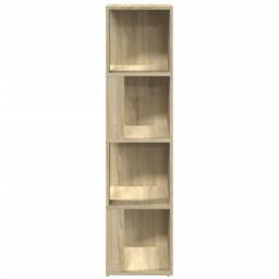 Berkfield Home Stylish Corner Cabinet Sonoma Oak 33x33x132 cm Engineered Wood in Light Tan - Size: 33 x 33 x 132 cm - thumbnail 5