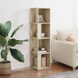 Berkfield Home Stylish Corner Cabinet Sonoma Oak 33x33x132 cm Engineered Wood in Light Tan - Size: 33 x 33 x 132 cm - thumbnail 1