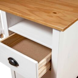 Berkfield Home Desk Hill with 3 Drawers 120x50x74 cm Solid Pine Wood in White - Size: 120 x 50 x 74 cm - thumbnail 6