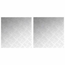Berkfield Home Aluminum Checker Plates 2 pcs Non-Slip 50x50 cm in Silver - Size: Medium - thumbnail 1