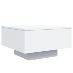Berkfield Home Coffee Table with LED Lights White 55x55x31 cm - Size: 55 x 55 x 31 cm - thumbnail 3