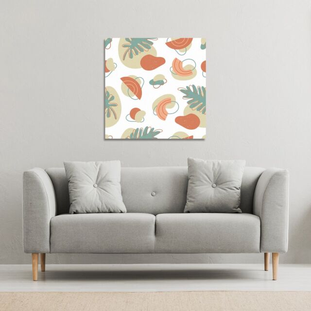 Benjamin Tate Design line art & botanical elements (Canvas Print) / 46 x 46 x 4cm in Natural - Size: 46 x 46 x 4 cm - image 1