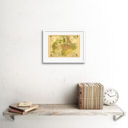 "Artery8 Wall Art Print Irkutsk Map Vintage Art Black Framed 9x7 inch in White - Size: W7"" x H9""" - thumbnail 2