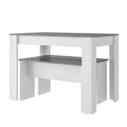 BTM Artificial Marble Dining Set with 2 Benches, Small Space in Grey - thumbnail 5