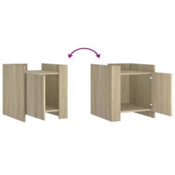 Berkfield Home Decorative Bedside Cabinet Sonoma Oak 45x50x50 cm Engineered Wood in Light Oak - Size: 45 x 50 x 50 cm - thumbnail 8