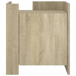 Berkfield Home Decorative Bedside Cabinet Sonoma Oak 45x50x50 cm Engineered Wood in Light Oak - Size: 45 x 50 x 50 cm - thumbnail 4