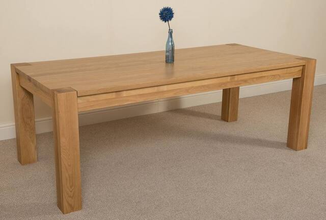 Thats Furniture Kuba 220cm Chunky Extra Large Oak Dining Table in Light Oak - image 1