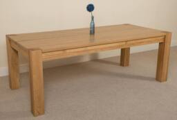 Thats Furniture Kuba 220cm Chunky Extra Large Oak Dining Table in Light Oak