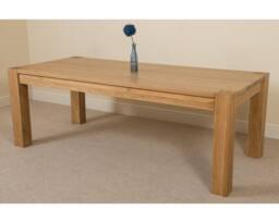 Thats Furniture Kuba 220cm Chunky Extra Large Oak Dining Table in Light Oak - thumbnail 3
