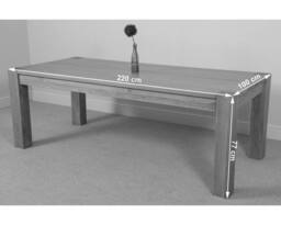 Thats Furniture Kuba 220cm Chunky Extra Large Oak Dining Table in Light Oak - thumbnail 4