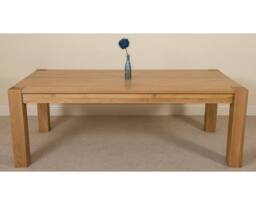 Thats Furniture Kuba 220cm Chunky Extra Large Oak Dining Table in Light Oak - thumbnail 2