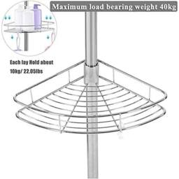 Kelvenix 4-Tier Stainless Steel Telescopic Shower Corner Shelf in Silver - thumbnail 7