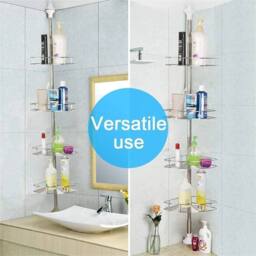 Kelvenix 4-Tier Stainless Steel Telescopic Shower Corner Shelf in Silver - thumbnail 3