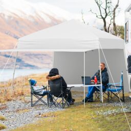 Gymax 14 x 9.2 FT Pop up Canopy Tent With 2 Sidewalls Easy Setup Sun Shelter in White - thumbnail 8
